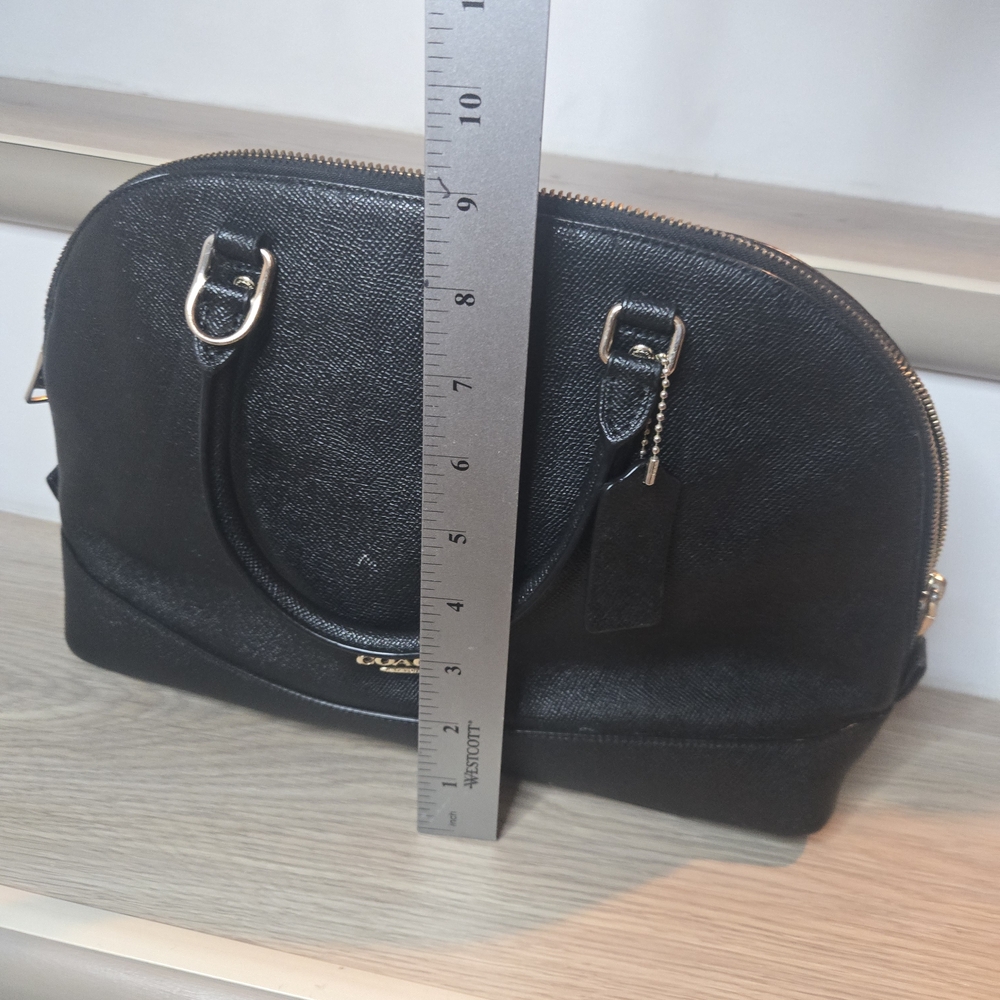 Coach Black Saffiano Dome Satchel Bag Purse Handbag - Picture 7 of 12